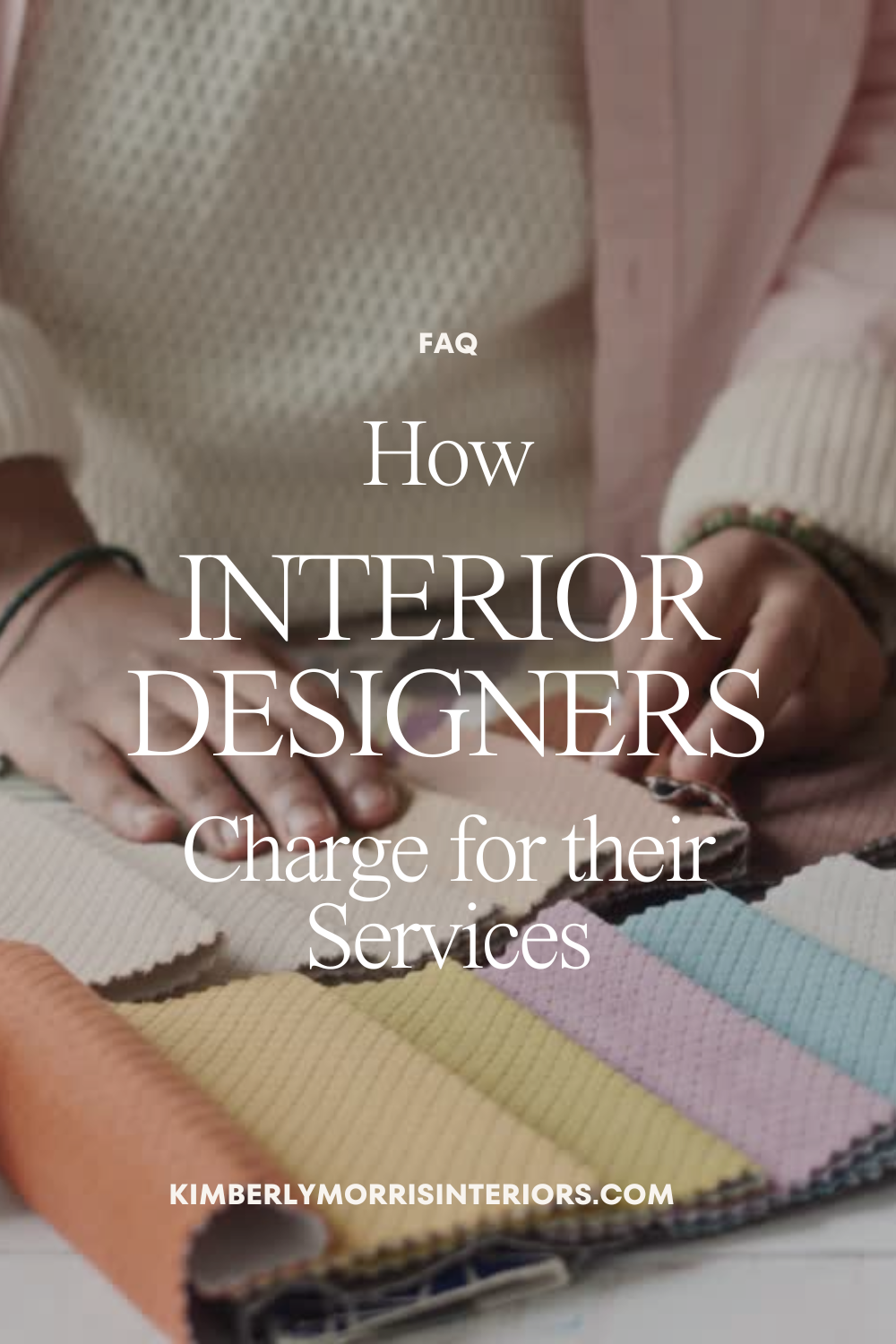 A person choosing fabric samples